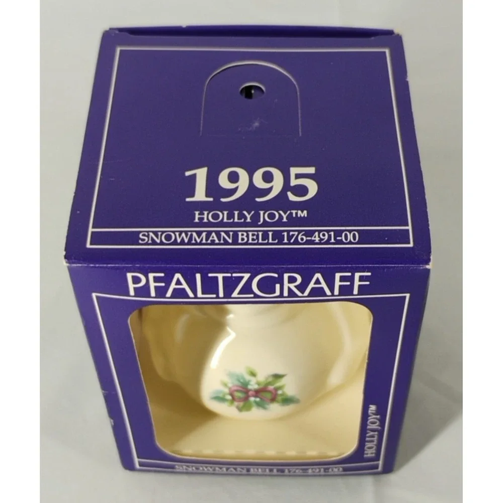 Vintage NEW 1995 Pfaltzgraff Holly Joy  Snowman Bell 5